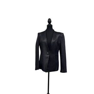 Helmut Lang Black Blazer | Metallic Finish | Size 8